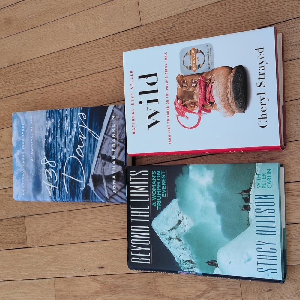 3 Hardcover Survival Book Lot: 438 Days, Beyond The Limits, Wild